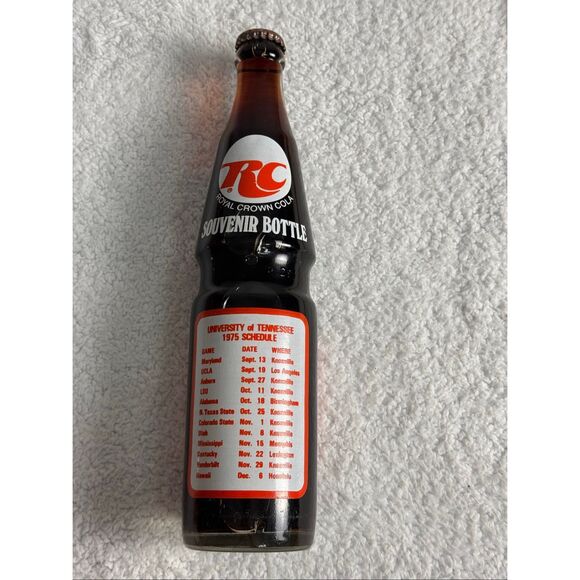 1975 TENNESSEE VOLS "SALUTE THE BIG ORANGE" FULL RC COLA SODA BOTTLE ROYAL CROWN - Picture 4 of 8